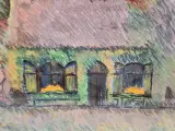 Pasteltekening ‘Hoeverzicht’ - gesigneerd ME en gedateerd 1980 – foto 3 – kavel bij De Kringwinkel, Gent