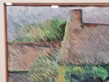 Pasteltekening ‘Hoeverzicht’ - gesigneerd ME en gedateerd 1980 – foto 6 – kavel bij De Kringwinkel, Gent