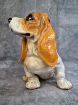 Vintage keramiek beeld van een Basset Hound – foto 2 – kavel bij De Kringwinkel, Gent