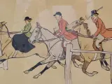 Antieke chromolithografie ‘The Fence’ - Engelse vossenjacht - Dorothy Hardy – foto 4 – kavel bij De Kringwinkel, Gent