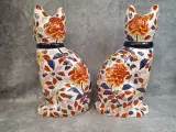 Set van twee Chinese porseleinen katten in Imari-stijl - jaren ’80 – foto 2 – kavel bij De Kringwinkel, Gent