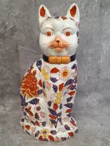 Set van twee Chinese porseleinen katten in Imari-stijl - jaren ’80 – foto 3 – kavel bij De Kringwinkel, Gent