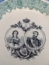 Set van 8 Antieke Boch Frères Keramis herdenkingsborden - Leopold II & Marie Henriette – foto 4 – kavel bij De Kringwinkel, Gent