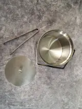 Mid-Century RVS ijsemmer set met dienblad - FUFAL - en tang - KARAmassif – foto 5 – kavel bij De Kringwinkel, Gent