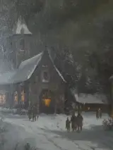 Winternachttafereel – Van Daele - barokke omkadering – foto 5 – kavel bij De Kringwinkel, Heverlee