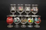 Set van 9 Duvel Art en speciale collectie bierglazen met sleutelhanger – kavel bij De Kringwinkel, Antwerpen