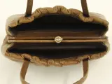 Vintage Cognacbruine Leren Handtas – foto 5 – kavel bij De Kringwinkel, Antwerpen