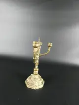 Vintage messing 9-armige menora/kandelaar – foto 9 – kavel bij De Kringwinkel, Heverlee