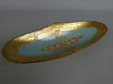 Decoratief houten ovaal schaaltje met goud- en pasteltinten – kavel bij De Kringwinkel, Diest