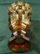 Amberkleurige kristallen Art Deco vaas – foto 6 – kavel bij De Kringwinkel, Antwerpen