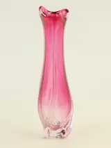Val Saint Lambert vaas roze kristal (35 cm / jaren 60) – foto 2 – kavel bij De Kringwinkel, Antwerpen