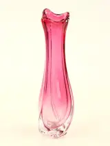 Val Saint Lambert vaas roze kristal (35 cm / jaren 60) – foto 3 – kavel bij De Kringwinkel, Antwerpen