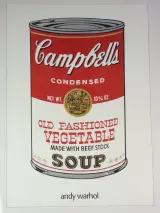 Grote ingelijste poster van Andy Warhol: Campbell's Soup (76×106 cm) – foto 6 – kavel bij De Kringwinkel, Heverlee