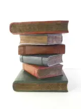 Handgesneden houten boekenkruk – bijzettafel van boeken – kavel bij De Kringwinkel, Heverlee