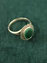 Zilveren ring met malachiet – kavel bij De Kringwinkel, Antwerpen