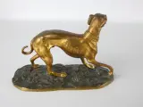 Decoratief bronzen beeldje van een hond op voetstuk – foto 4 – kavel bij De Kringwinkel, Heverlee