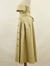 RAE Antwerp beige bustierjurk in retro stijl fit and flare in gladde zwaardere soepelvallende stof – foto 3 – kavel bij De Kringwinkel, Antwerpen