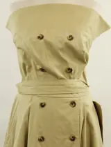 RAE Antwerp beige bustierjurk in retro stijl fit and flare in gladde zwaardere soepelvallende stof – foto 5 – kavel bij De Kringwinkel, Antwerpen