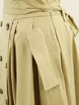 RAE Antwerp beige bustierjurk in retro stijl fit and flare in gladde zwaardere soepelvallende stof – foto 7 – kavel bij De Kringwinkel, Antwerpen