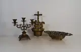 Set van 3 antieke koperen decoratieve voorwerpen – kavel bij De Kringwinkel, Turnhout