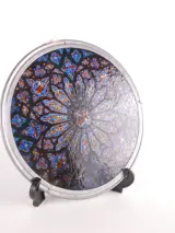 Glassmasters decoratieve glasplaat – roosvenster in gotische stijl – foto 2 – kavel bij De Kringwinkel, Heverlee