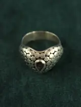 Sterling zilveren hartvormige ring met traanvormige steen – foto 2 – kavel bij De Kringwinkel, Antwerpen