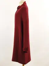 Loro Piana - luxueuze, bordeauxrode tuniekjurk met gedrapeerde kraag – foto 6 – kavel bij De Kringwinkel, Antwerpen