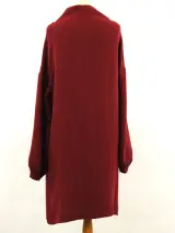 Loro Piana - luxueuze, bordeauxrode tuniekjurk met gedrapeerde kraag – foto 7 – kavel bij De Kringwinkel, Antwerpen