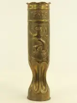 Trench Art set van 2 koperen kogelhuls vazen – foto 5 – kavel bij De Kringwinkel, Antwerpen
