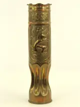 Trench Art set van 2 koperen kogelhuls vazen – foto 8 – kavel bij De Kringwinkel, Antwerpen