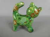Groene Kat-spaarpot met Bloemenprint – foto 2 – kavel bij De Kringwinkel, Diest