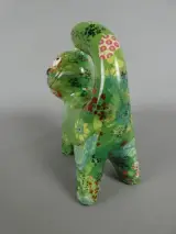 Groene Kat-spaarpot met Bloemenprint – foto 4 – kavel bij De Kringwinkel, Diest