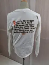 Witte vintage Longsleeve t-shirt: Lucky Lodger, M – foto 2 – kavel bij De Kringwinkel, Waardamme