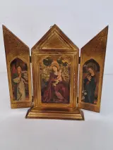 Houten huisaltaar of drieluik (Triptiek) – kavel bij De Kringwinkel, Waardamme