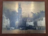 Metalen plaquette met een ets/gravure van het Belfort Brugge – foto 2 – kavel bij De Kringwinkel, Waardamme