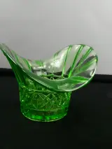 Groen kristallen uranium vintage kom uit Tsjechoslowakije – foto 3 – kavel bij De Kringwinkel, Diest