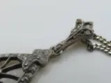 Zilveren Collier met Marcasiet en Blauwe Steen (Art Deco Stijl) – foto 7 – kavel bij De Kringwinkel, Diest