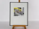 Ingelijste kleurenlitho - Café Tout-Va-Bien - Nick Andrews – foto 2 – kavel bij De Kringwinkel, Heverlee