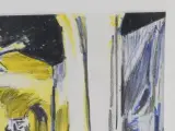 Ingelijste kleurenlitho - Café Tout-Va-Bien - Nick Andrews – foto 6 – kavel bij De Kringwinkel, Heverlee