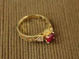 Vergulde sterling zilveren ring met robijn - Gem Stone King – foto 4 – kavel bij De Kringwinkel, Antwerpen