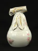 Limoges Porseleinen potje in peervorm met Bloemendecor – 19 cm – foto 2 – kavel bij De Kringwinkel, Antwerpen