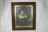 Reproductie Olieverfschilderij: Meisje met een bezem – kavel bij De Kringwinkel, Brecht