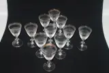 Set van 11 vintage kristallen wijnglazen met gouden rand – kavel bij De Kringwinkel, Brecht