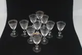 Set van 11 vintage kristallen wijnglazen met gouden rand – foto 2 – kavel bij De Kringwinkel, Brecht