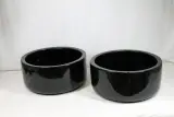 Set van 2 zwarte keramische potten – kavel bij De Kringwinkel, Brecht