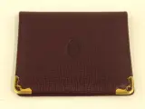 Cartier - vintage bordeaux lederen etui met spiegel & kaartvak – “A Gift from Cartier Paris” – kavel bij De Kringwinkel, Antwerpen