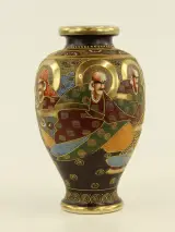 Japanse Satsuma-vaas – Gesigneerd 'Yamashin' – Ca. 1900-1930 – foto 2 – kavel bij De Kringwinkel, Antwerpen