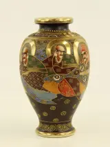 Japanse Satsuma-vaas – Gesigneerd 'Yamashin' – Ca. 1900-1930 – foto 3 – kavel bij De Kringwinkel, Antwerpen