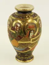 Japanse Satsuma-vaas – Gesigneerd 'Yamashin' – Ca. 1900-1930 – foto 9 – kavel bij De Kringwinkel, Antwerpen