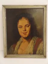 Belgisch schilderij uit WO1 - Laurent Declerq naar Frans Hals (Zigeunermeisje) – foto 2 – kavel bij De Kringwinkel, Leopoldsburg